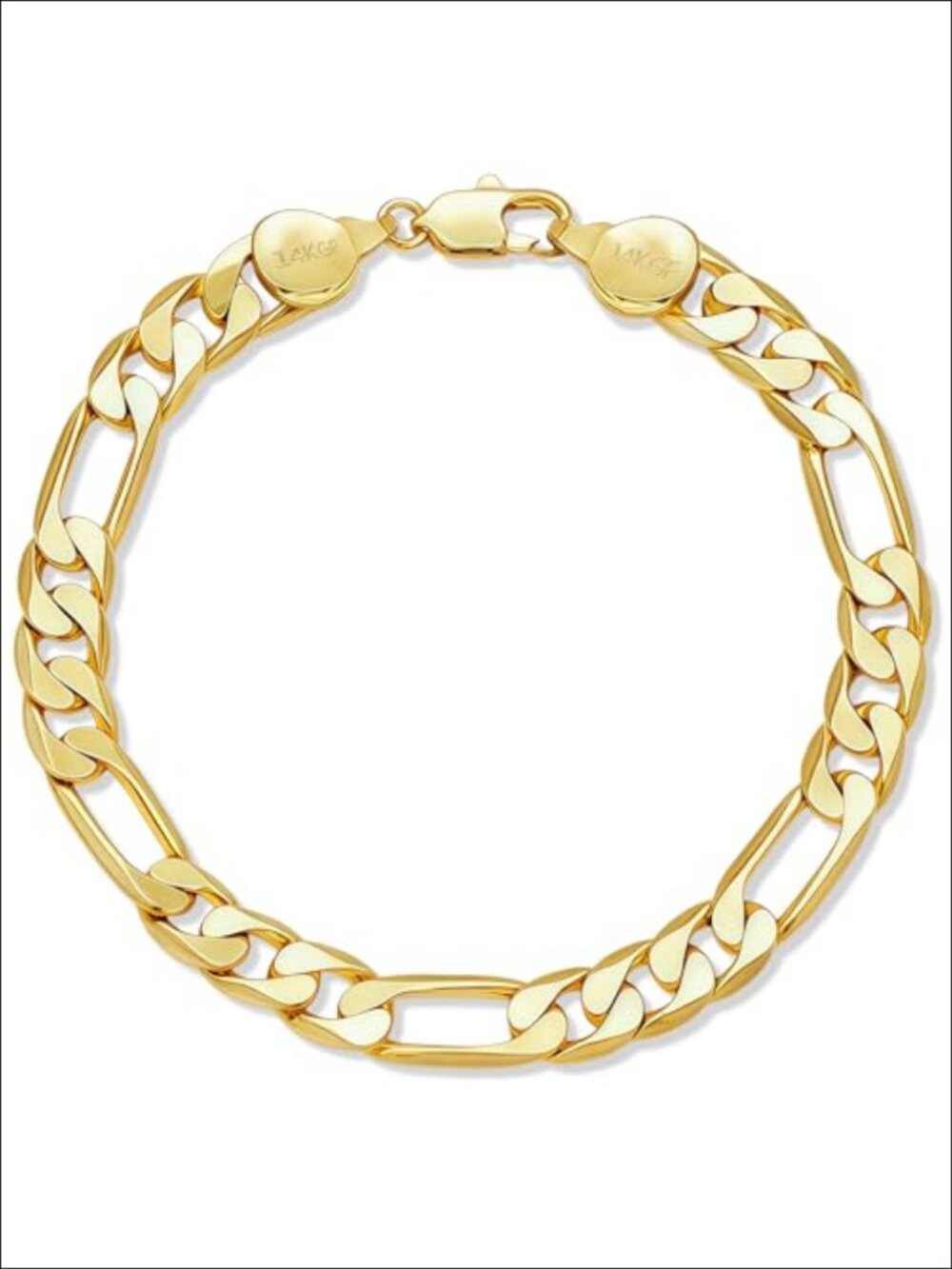 6mm Gold Plated Figaro Link Bracelet Unisex Chain Jewelry Gift